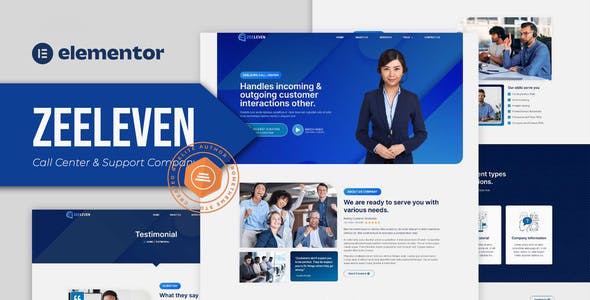 zeeleven call center support company elementor template kit.jpg